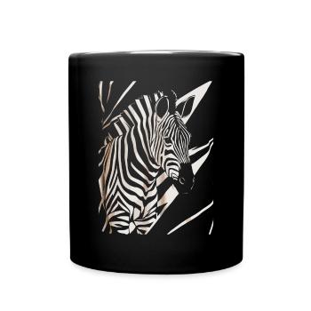 Motif zébré élégant en noir et blanc - Mug uni - noir - Devant