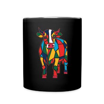 Colorful Geometric Farm Animal Artwork - Full Colour Mug - black - Front