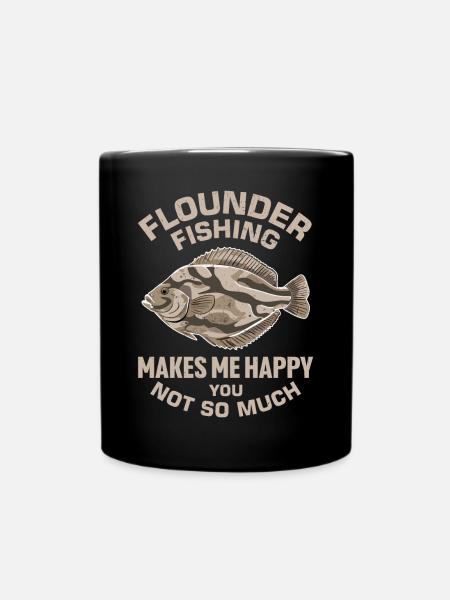 Flunder Fischer Spruch - Tasse einfarbig - Schwarz
