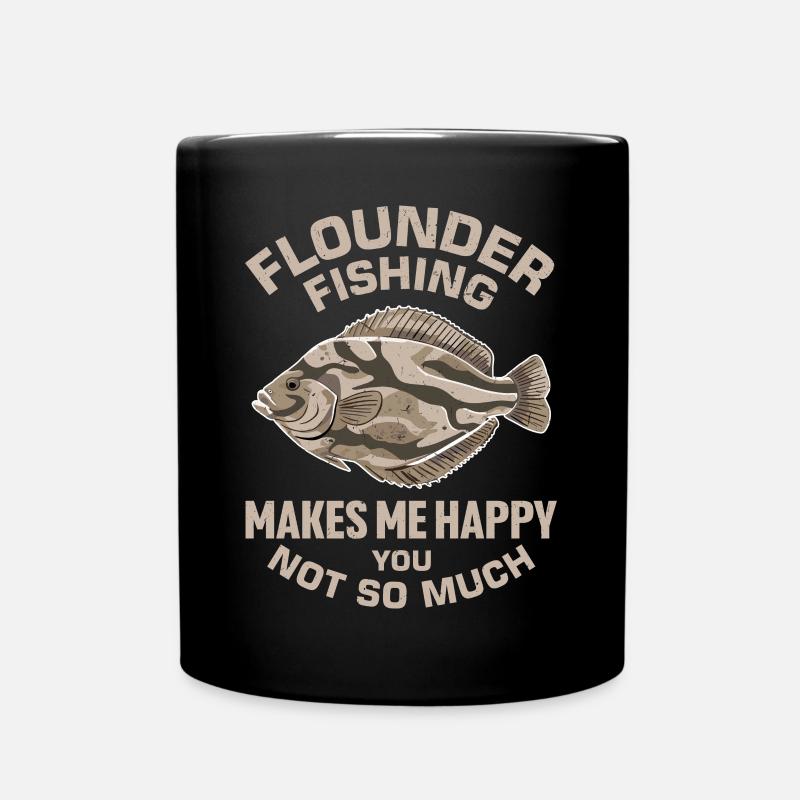 Flunder Fischer Spruch - Tasse einfarbig - Schwarz