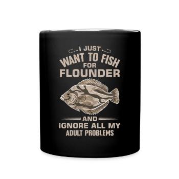 Dicton du pêcheur de plie - Mug uni - noir - Devant