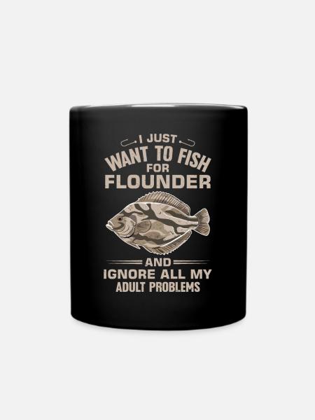Flunder Fischer Spruch - Tasse einfarbig - Schwarz