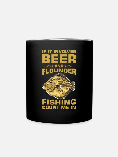 Flunder Fischer Spruch - Tasse einfarbig - Schwarz
