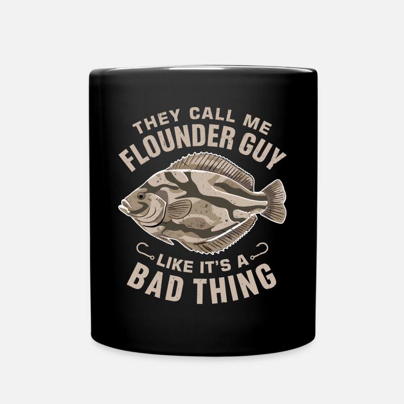Flunder Fischer Spruch - Tasse einfarbig - Schwarz