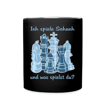 Schach figuren - Tasse einfarbig - Schwarz - Vorne