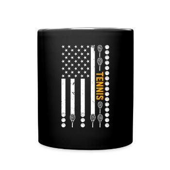 Joueur de tennis Tennis US Flag Joueur de tennis - Mug uni - noir - Devant