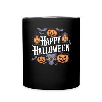 Halloween Skeleton Scary Spooky Horror Party - Full Colour Mug - black - Front
