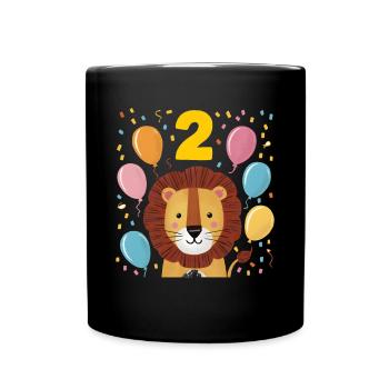 2ème anniversaire Leo Fête d’anniversaire des enfants - Mug uni - noir - Devant