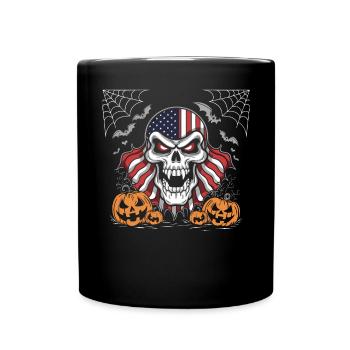 Halloween Skeleton Scary Spooky Horror Party - Full Colour Mug - black - Front