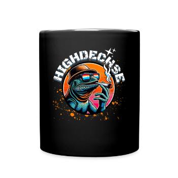 Stoner Marihuanna Weed Highdelize Lizard Lizard Weeding - Full Colour Mug - black - Front
