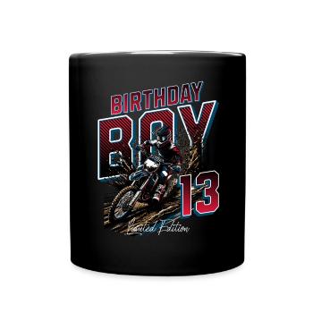 Motocross 13th Birthday - Full Colour Mug - black - Front