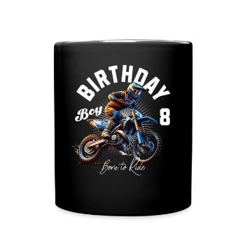Motocross 8th Birthday - Full Colour Mug - black - Front