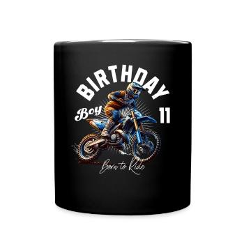 Motocross 11th Birthday - Full Colour Mug - black - Front