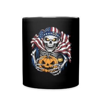 Halloween Squelette Effrayant Effrayant Horreur Fête - Mug uni - noir - Devant