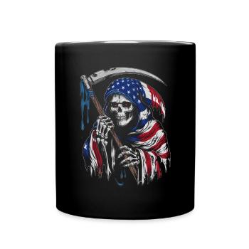 Halloween Skeleton Scary Spooky Horror Party - Full Colour Mug - black - Front