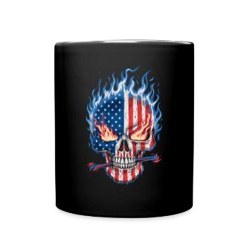 Halloween Skeleton Scary Spooky Horror Party - Full Colour Mug - black - Front