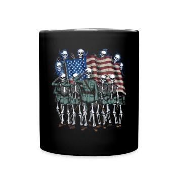 Halloween Skeleton Scary Spooky Horror Party - Full Colour Mug - black - Front