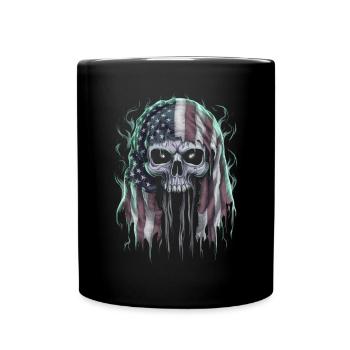 Halloween Skeleton Scary Spooky Horror Party - Full Colour Mug - black - Front