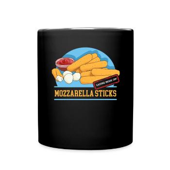 Mozzarella Sticks Käseliebhaber Geschenk - Tasse einfarbig - Schwarz - Vorne