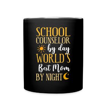 School Counselor Mom School - Full Colour Mug - black - Front