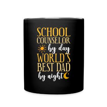 School Counselor Dad School - Full Colour Mug - black - Front