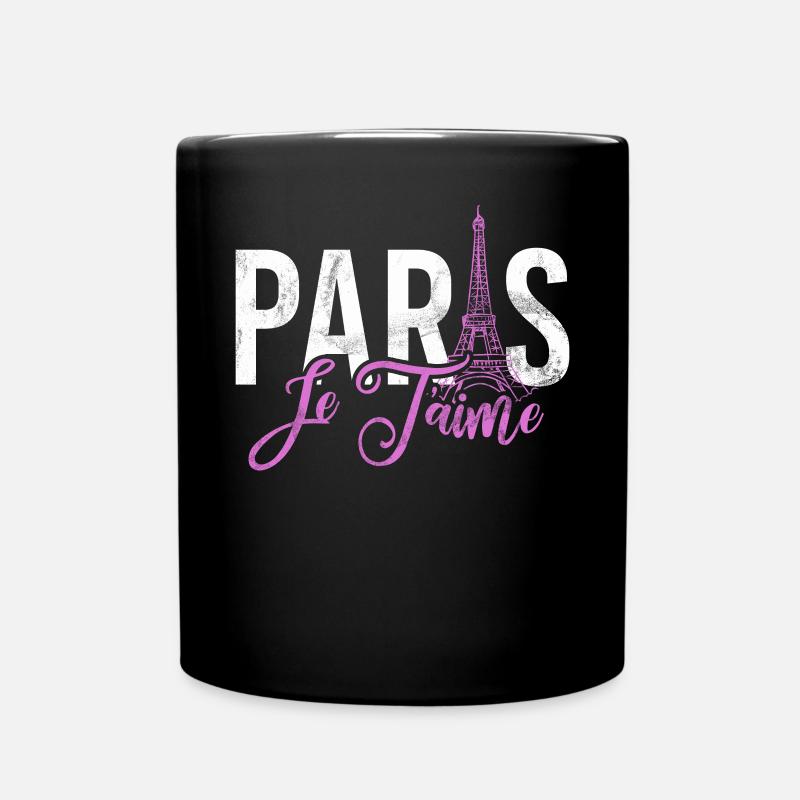 France Paris Tour Eiffel France Drapeau - Mug uni - noir