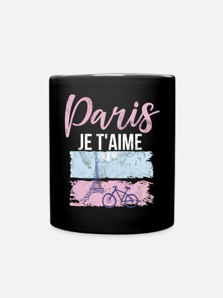 France Paris Tour Eiffel France Drapeau - Mug uni - noir