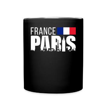 Frankreich Paris Eiffelturm Frankreich Flagge - Tasse einfarbig - Schwarz - Vorne