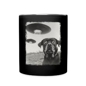Rottweiler chien OVNI Alien Alien Selfie - Mug uni - noir - Devant