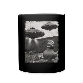 Rubber Duck Duckie UFO Alien Außerirdischer Selfie - Full Colour Mug - black - Front