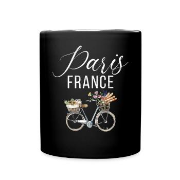 Frankreich Paris Eiffelturm Frankreich Flagge - Tasse einfarbig - Schwarz - Vorne