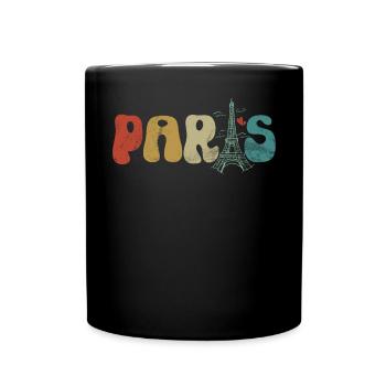 Frankreich Paris Eiffelturm Frankreich Flagge - Tasse einfarbig - Schwarz - Vorne