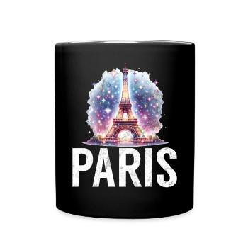 Frankreich Paris Eiffelturm Frankreich Flagge - Tasse einfarbig - Schwarz - Vorne