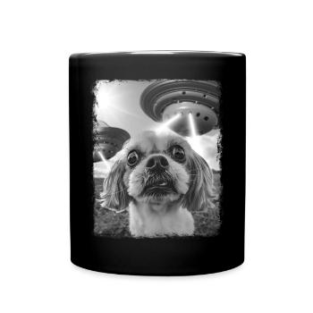 Shih Tzu Dog UFO Alien Alien Selfie - Full Colour Mug - black - Front
