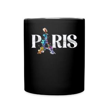 Frankreich Paris Eiffelturm Frankreich Flagge - Tasse einfarbig - Schwarz - Vorne