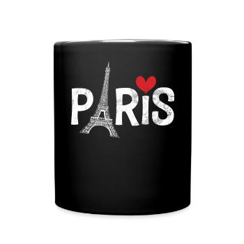 Frankreich Paris Eiffelturm Frankreich Flagge - Tasse einfarbig - Schwarz - Vorne