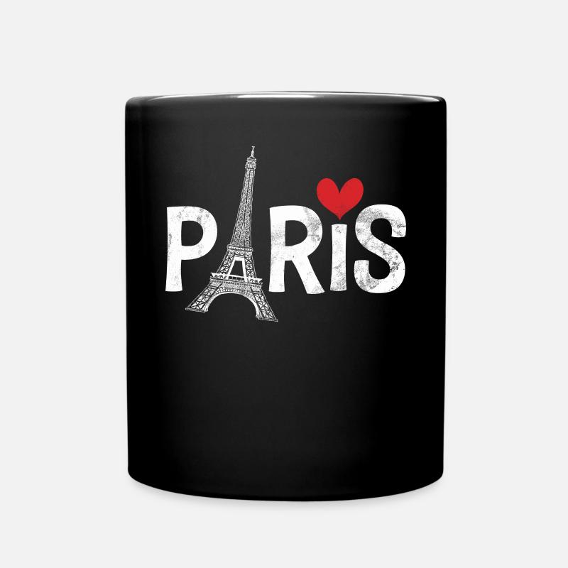 France Paris Tour Eiffel France Drapeau - Mug uni - noir