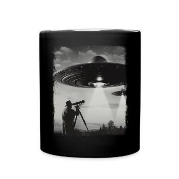 Stargazing Stargazer UFO Alien Außerirdischer Self - Full Colour Mug - black - Front