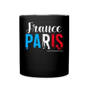 Frankreich Paris Eiffelturm Frankreich Flagge - Tasse einfarbig - Schwarz - Vorne