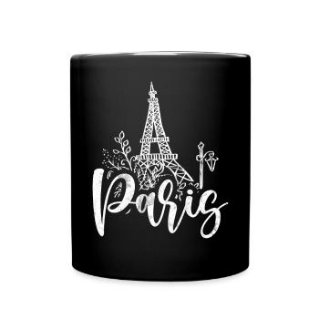 Frankreich Paris Eiffelturm Frankreich Flagge - Tasse einfarbig - Schwarz - Vorne