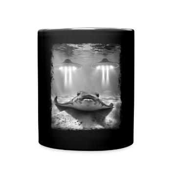Stingray Manta Ray UFO Alien Außerirdischer Selfie - Tasse einfarbig - Schwarz - Vorne