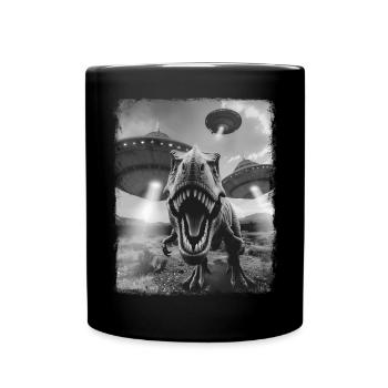 T-Rex Dinosaure Tyrannosaure Rex OVNI Außerirdis - Mug uni - noir - Devant