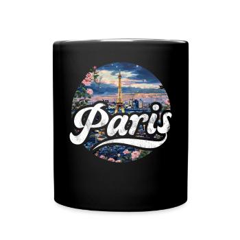 Frankreich Paris Eiffelturm Frankreich Flagge - Tasse einfarbig - Schwarz - Vorne