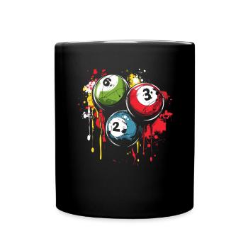 Billiard Balls Street Art - Full Colour Mug - black - Front