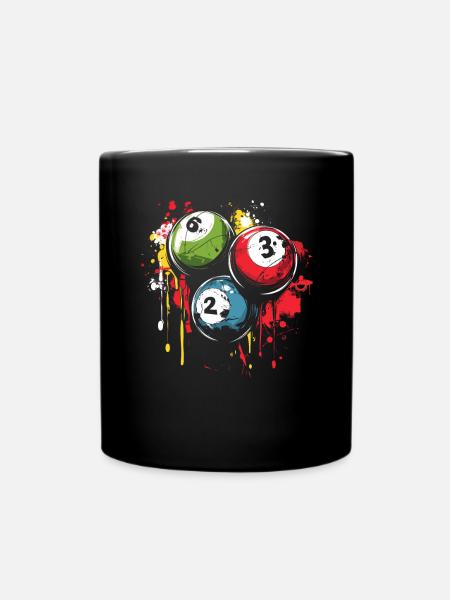 Billardkugeln Streetart - Tasse einfarbig - Schwarz