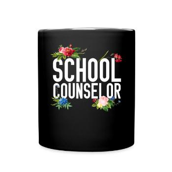 School Counselor Flower Floral - Tasse einfarbig - Schwarz - Vorne