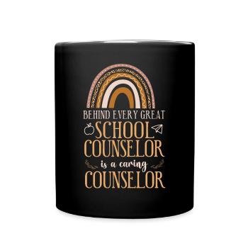 School Counselor Rainbow Behind - Tasse einfarbig - Schwarz - Vorne
