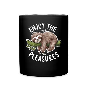 Enjoy the simple pleasures - laziness - Full Colour Mug - black - Front