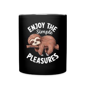 sloth inspireEnjoy the simple pleasures - Fau - Full Colour Mug - black - Front