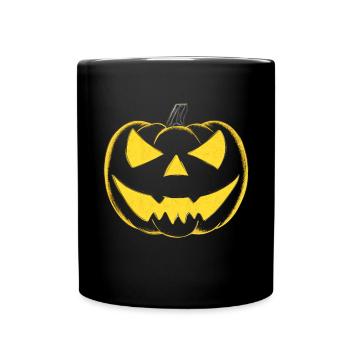 Halloween Costume Pumpkin Scary Spooky Horror Party - Full Colour Mug - black - Front